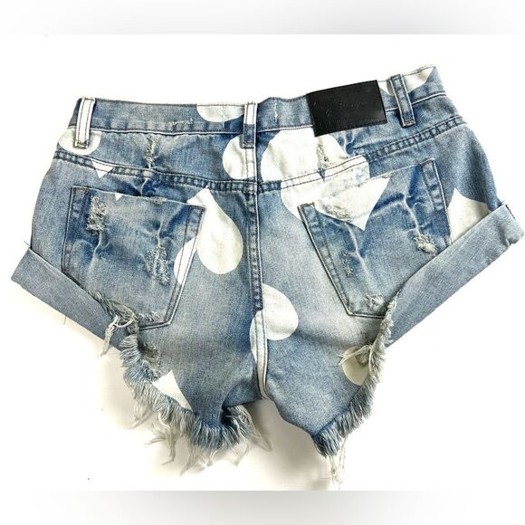 One Teaspoon Heart Print Bandits Shorts - Picture 4 of 13